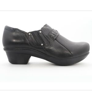 Obeo 24/7 Carina orthotics slip on slip resistant black leather clog sz 9.5